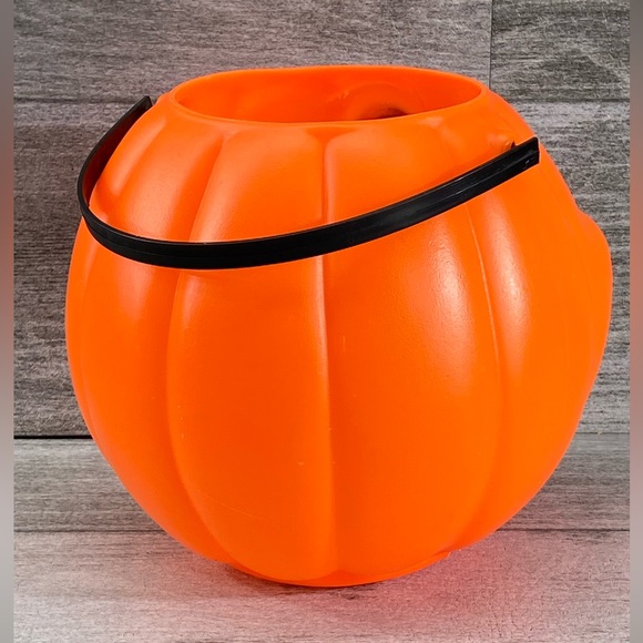 Jack O Lantern Pumpkin Bucket 1997 Vtg Trick Or Treat Grand Venture Halloween - Picture 4 of 14